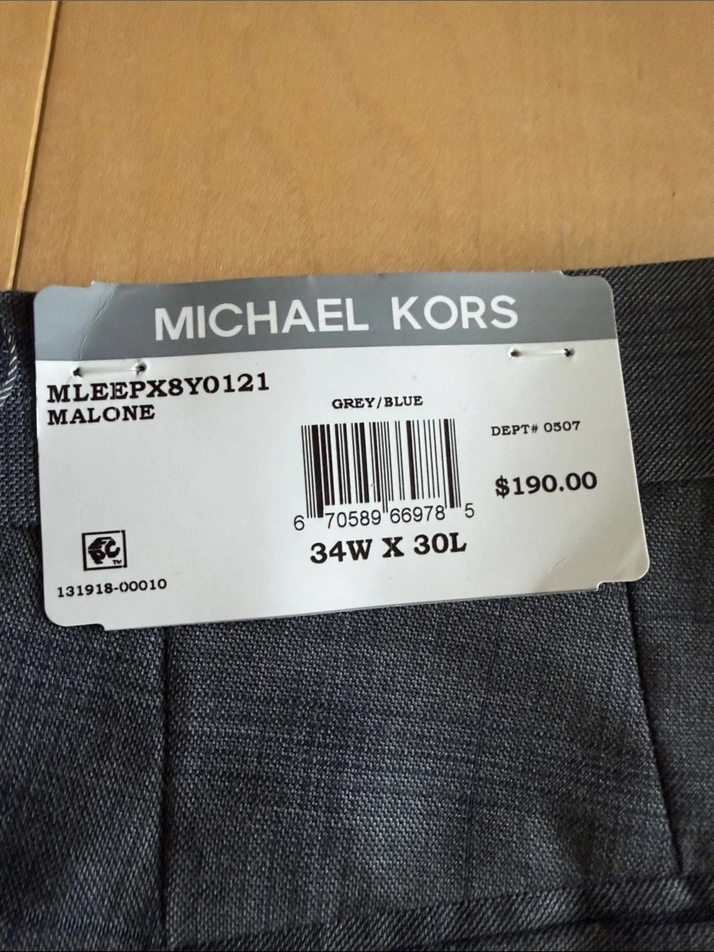 Michael Kors dress pants -stretch classic fit size 34 x 30 grey wool blend -NWT